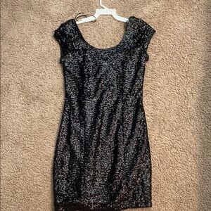 H&M Black and Silver Sheath Mini Dress